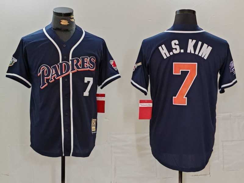 Men's San Diego Padres #7 Ha Seong Kim Navy Player Number Cooperstown Cool Base Jersey,We sell and wholesale Men's San Diego Padres #7 Ha Seong Kim Navy Player Number Cooperstown Cool Base Jersey on line form chian!